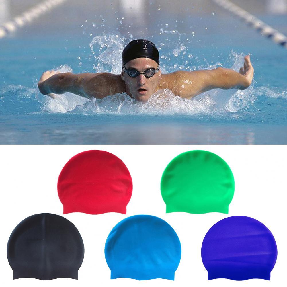 Swim Cap Elastic Put on Easily Silicone for Training Swimcap Long Hair for Training