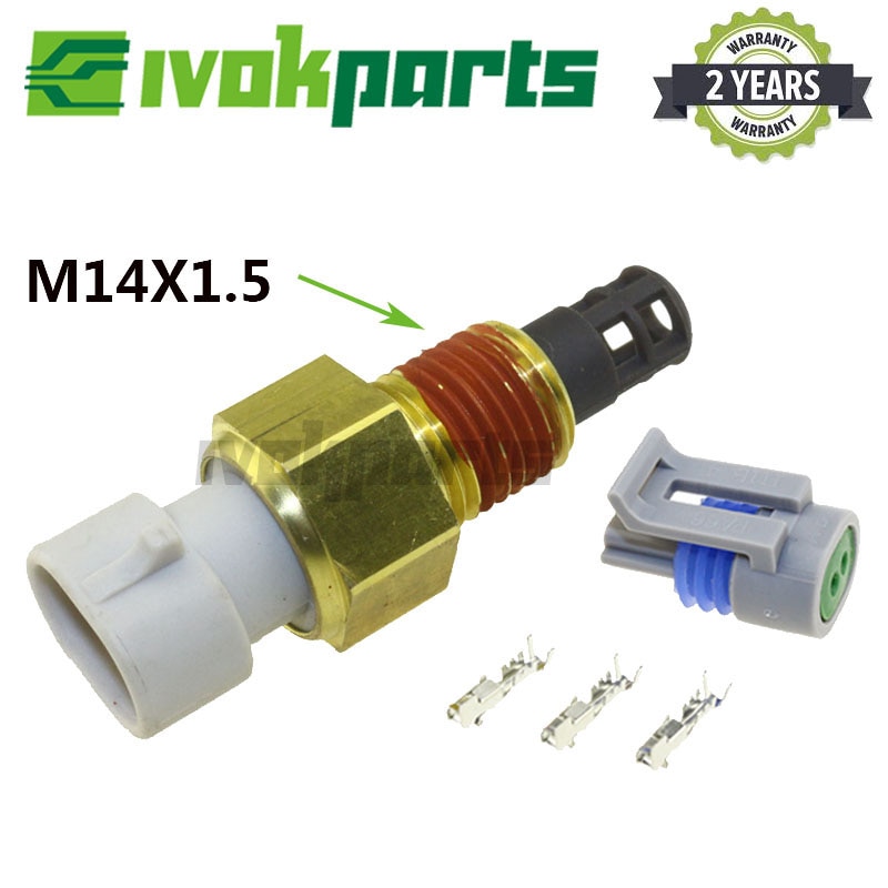 SNSR-02063 Fast-Response M14X1.5 Intake Manifold Air Temp Temperature Sensor Sender ( IAT / MAT / ACT ) With Plug Kits