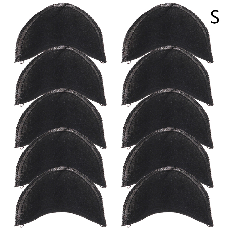 10Pc Spons Schouder Pad/Dunne Schouder Pad Dikke Schouder Pad/Zomer En Winter/Pak T-shirt Shirt kleding Dunne Spons: Black S