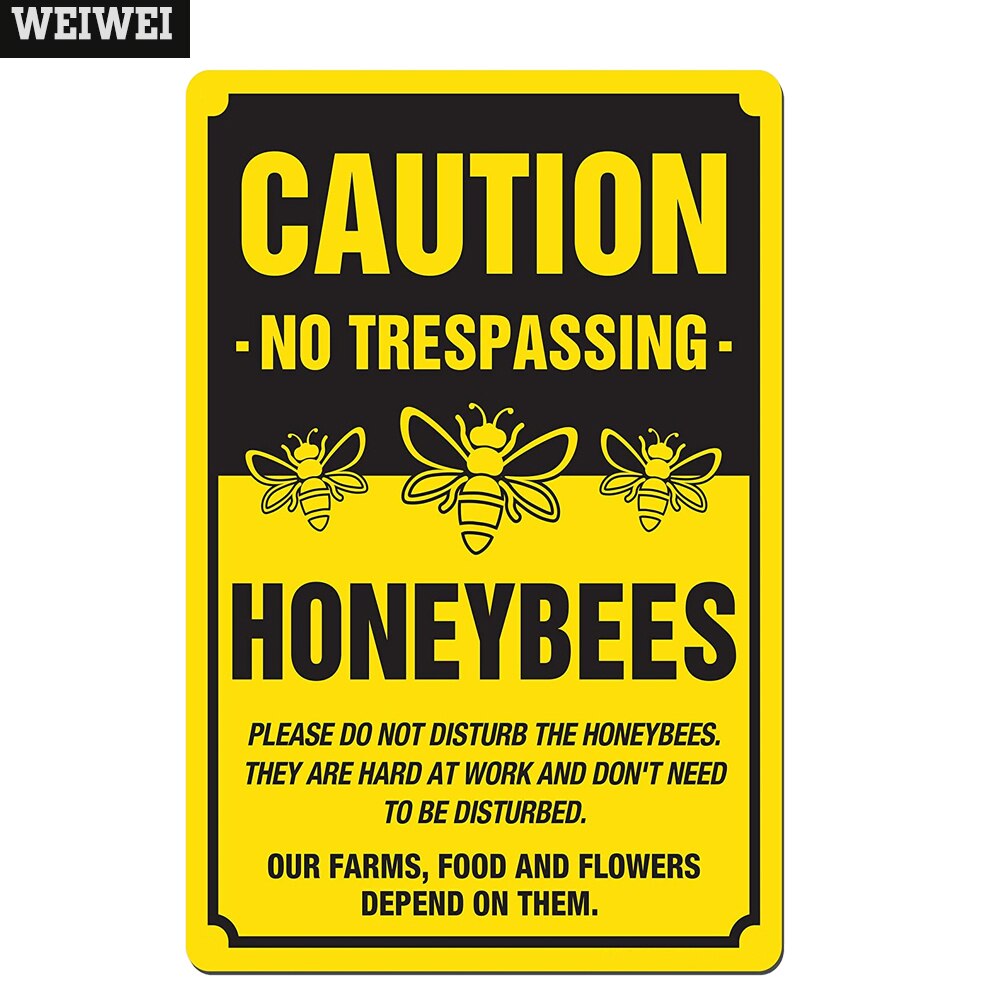 Affiche de miel Happy Bee, Plaque métallique en fer blanc, décoration murale pour jardin, ferme, apiculteur, avertissement, plaques en fer Vintage: 12