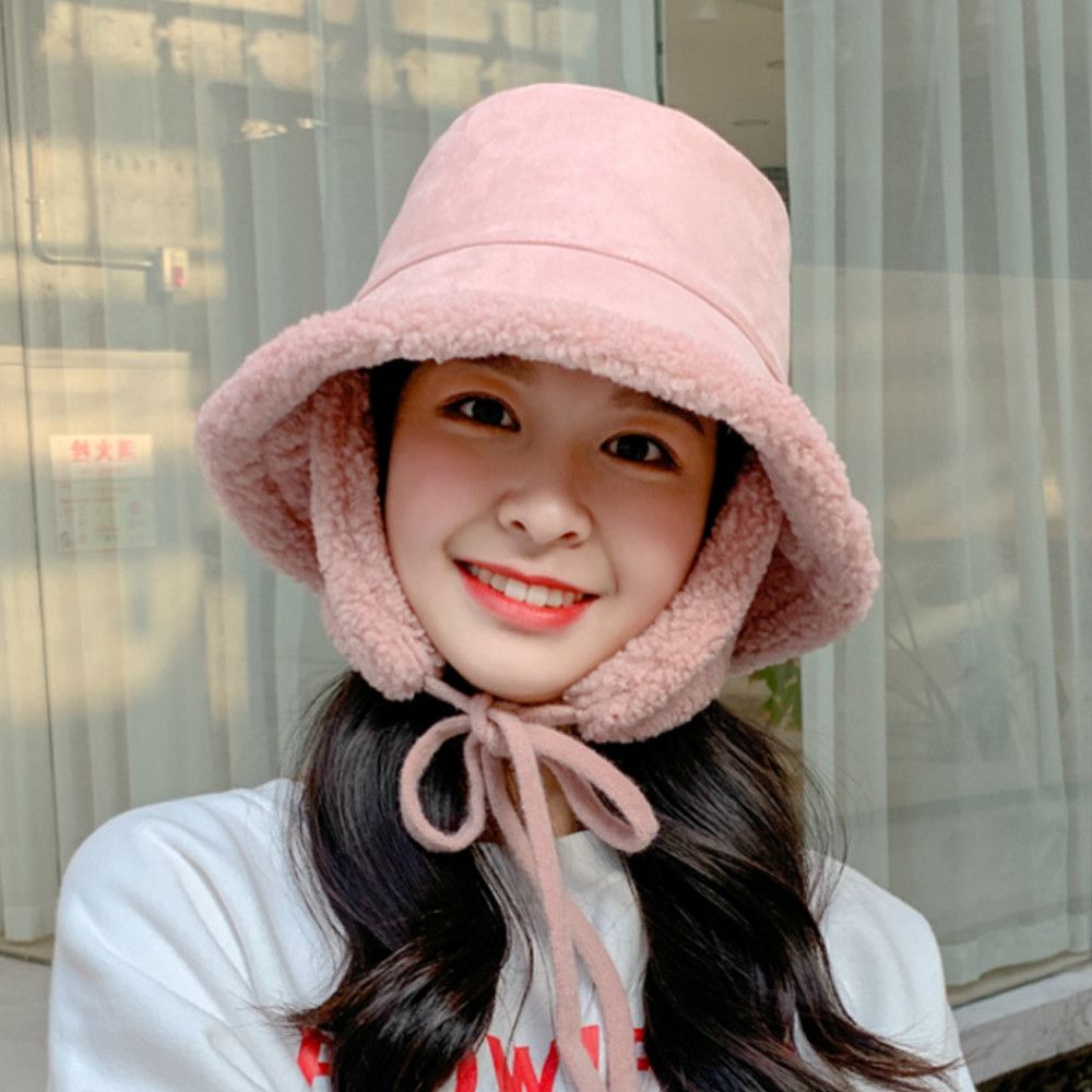 Lam Bont Emmer Hoed Winter Pluche Warme Oor Bescherming Visser Cap Soft Panama Muts Met Oorbeschermers Outdoor Zonnebrandcrème Zon Cap