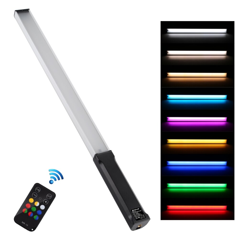 Puluz rgb farverig foto led stick lomme justerbar farvetemperatur håndholdt led fyld lys med fjernbetjening: Stik lys