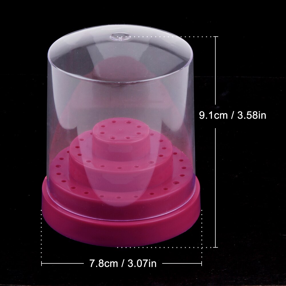 Soporte para brocas de uñas con 10/20/48 agujeros, estuche de almacenamiento vacío, contenedor de exhibición, caja de cortador de fresado, soporte de exhibición para manicura Acryl: Azul oscuro