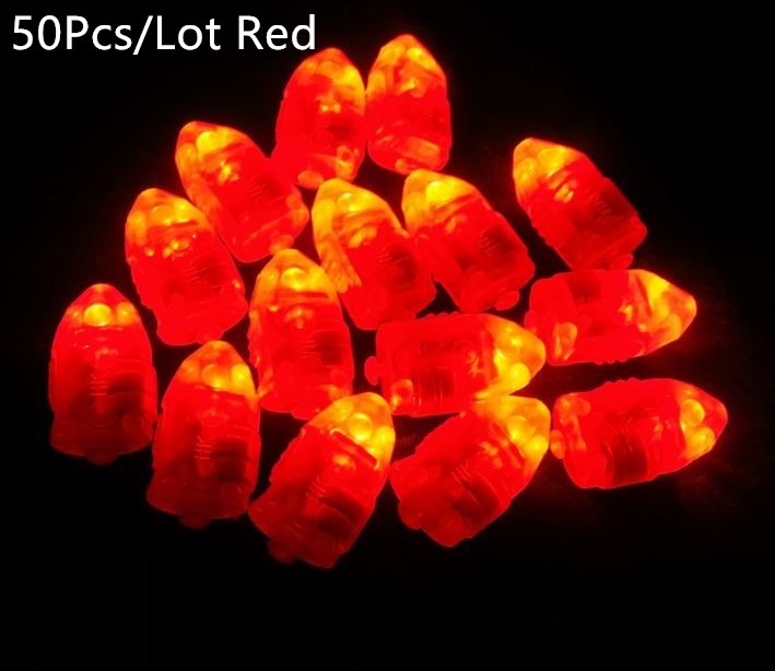 100 Stck/50 Stck LED Ball Lampen Ballon Lichter Gebühr Lichter Mond Sternen Schnur Lichter für Heimat Hochzeit Party geburtstag Dekoration: 50Stck rot