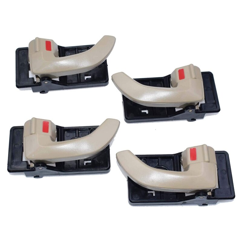 4PCS Car Interior Door Handle Left Right Inside Door Handle Replacement Set for Hyundai Tucson 2005 Beige