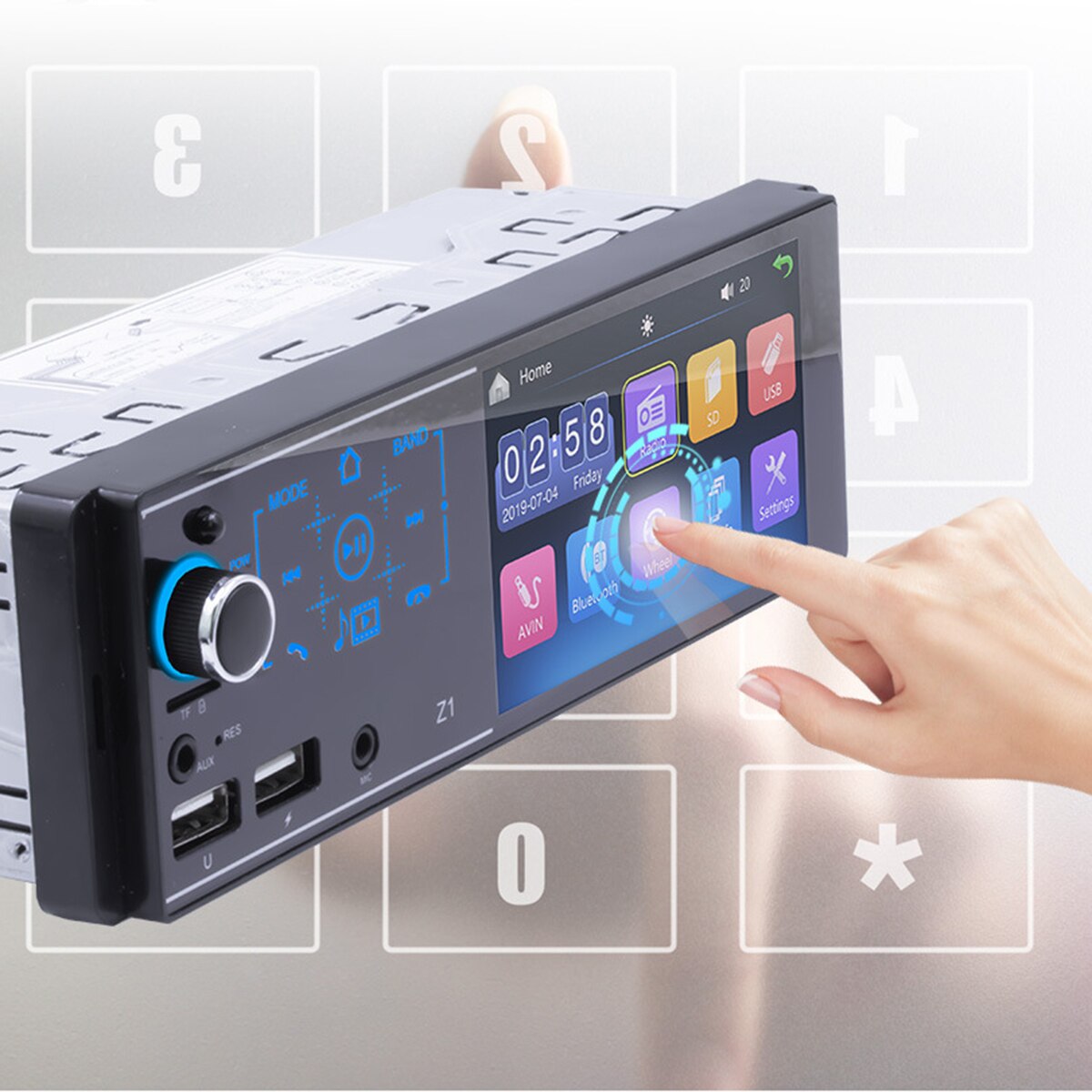 4.1inch 1 Din Touch Capacitive Screen Car MP5 Player With Dual USB Output Port 4 Music Playback Mode
