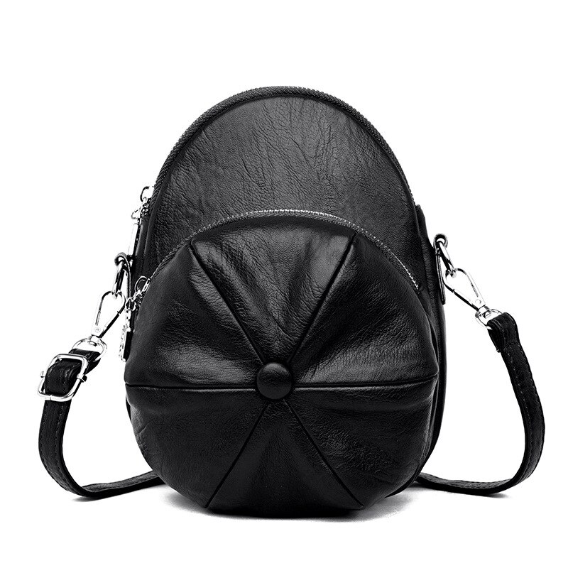 Ny lueform tilfeldig damevesker og håndvesker crossbody miniveske pu lær kvinnelig skulderveske trendpose: Svart