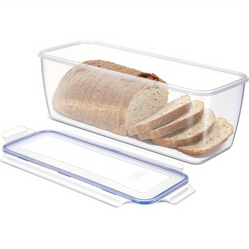 Plastic Bread Storage Box Airtight Food Storage Container Sandwich Bread Keeper with Lid Loaf Bread Container Kitchen Organizer: Default Title