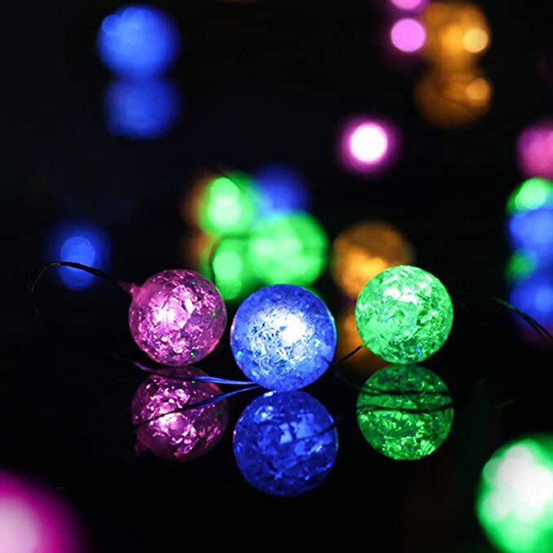 Led Lichtslingers Knop Op Batterijen Werkende Kristallen Bol Verlichting Waterdichte Zonne-Energie Patio Licht Voor Kerst Kamer Decor: changeable / O