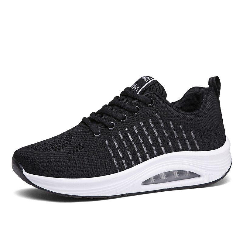 Tenis Mujer Flexible Spring Women Tennis Shoes Zapatos Mujer Breathable Mesh Sneakers Gym Sport Shoes Chaussures Femme: Black / 6