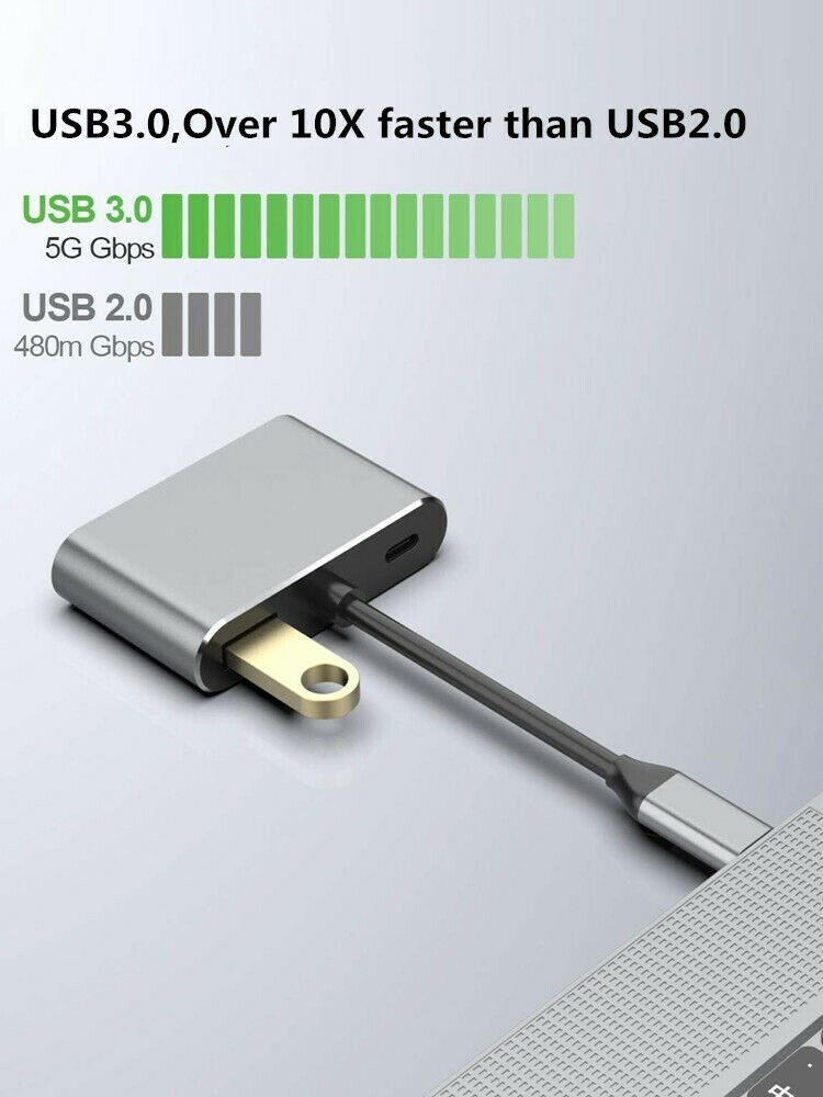 thumbnail image 2 of USB C Multiport Adapter 4K HDMI VGA 3.0 USB-C Power Delivery For MacBook Pro Air IPad 2 of 5