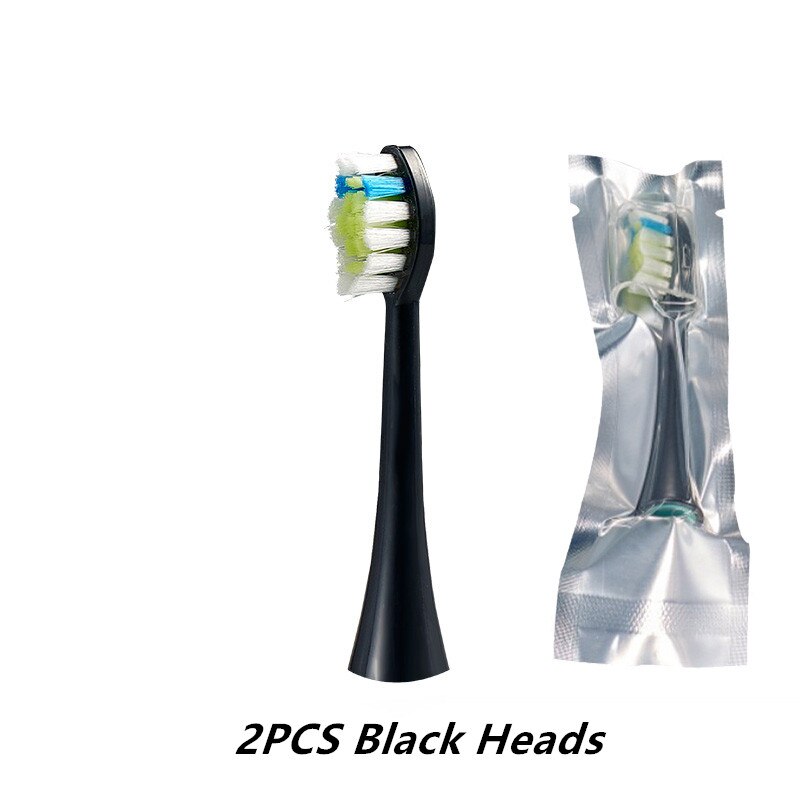 2/3 PCs Replacement Toothbrush Heads Independent hygienica Packed With Cap Compatible With SOOCAS X3 SOOCARE Electric Toothbrush: 2PCS Black Heads