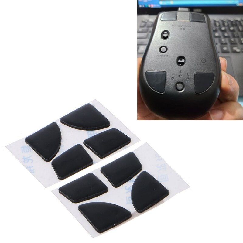 2Sets Replacement Mouse Feet Generic Mouse Feet Sticker Mouse Skates Pads Black