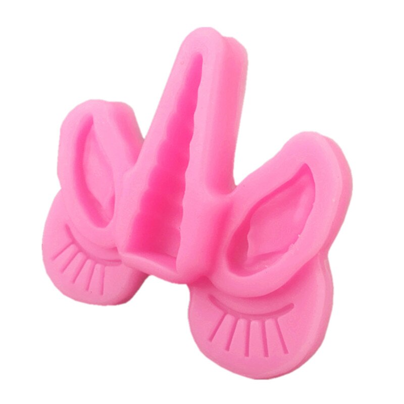 Diy unicorn öra öga silikonform tårtdekoration mjuk godisform fest tårta baby shower dekorationsverktyg