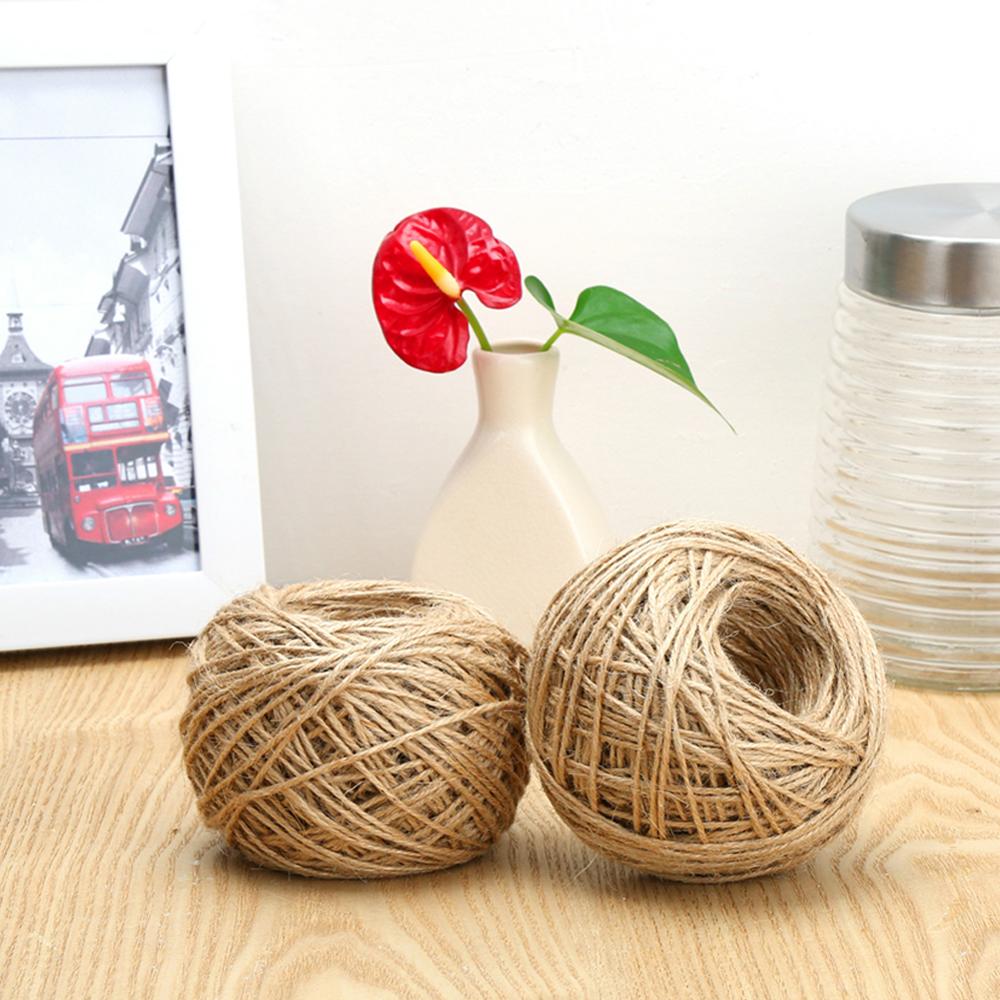 50M Retro Handmade Hemp Rope Diy Decoration Jute Rope Braided Rope Pet Homemade Climbing Frame Material Sisal Rope