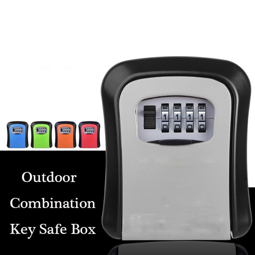 Key Box Combinatie Verbergen Sleutel Slot Opbergdoos Muur Mount Security Outdoor Case met Resettable Code 4 Cijfercombinatie Lock doos