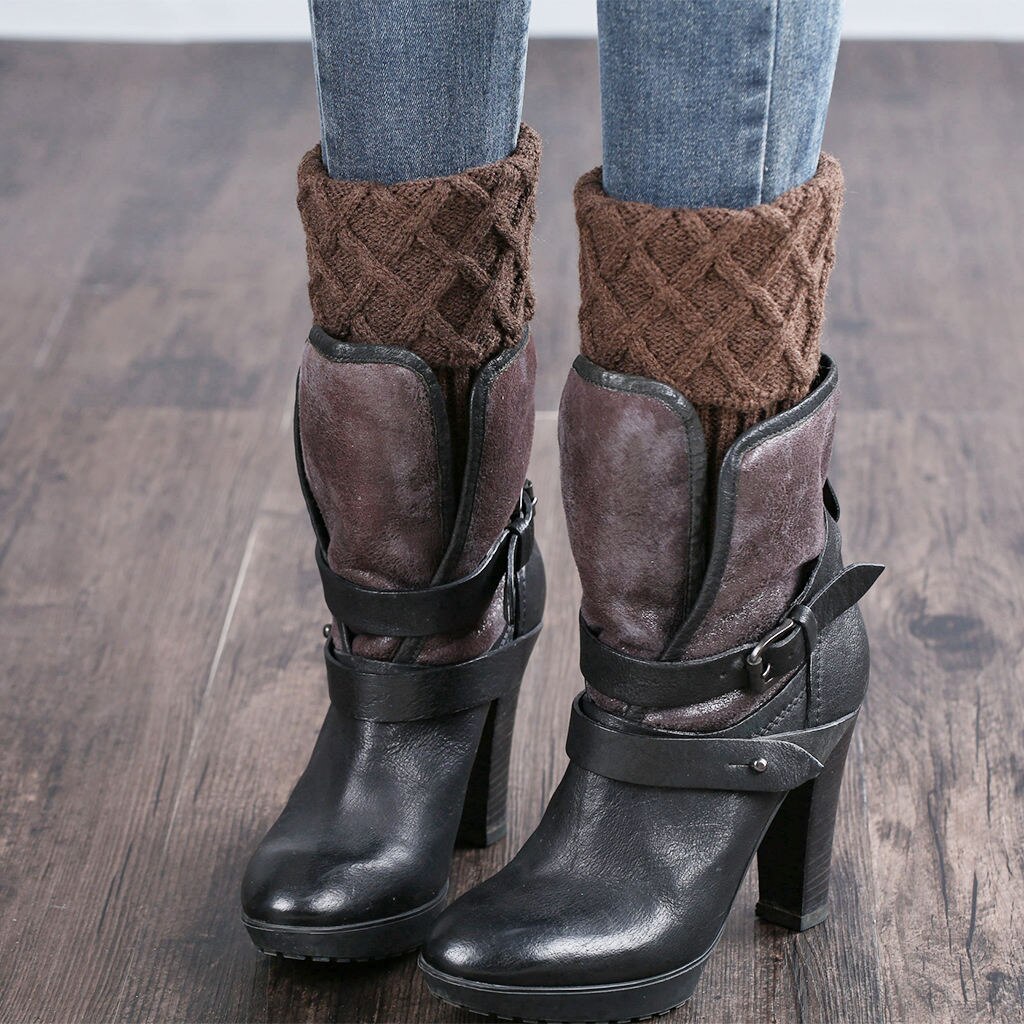 Winter Cable Knit Leg Warmers Short Protector Crochet Boot Cuffs Women Leg Warmers for Calf Warmer Women Girls