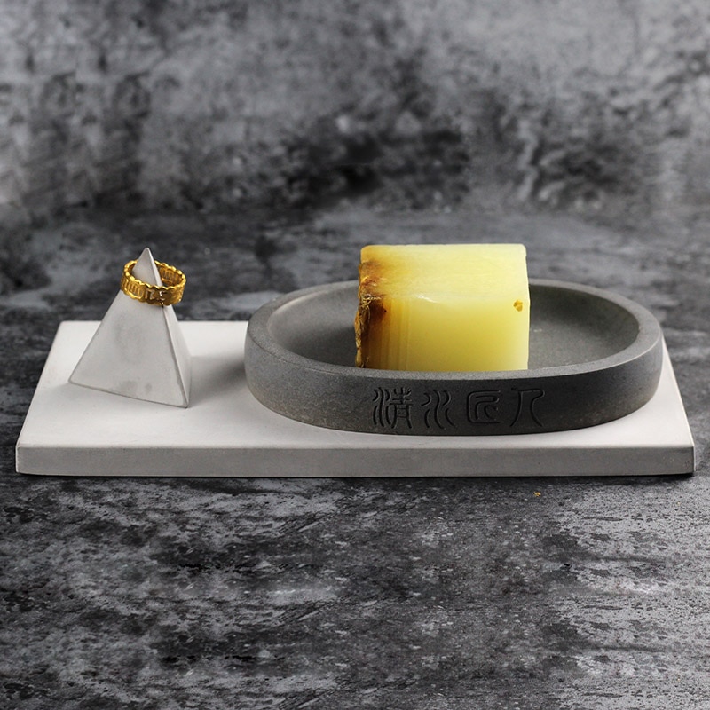 Plaque de béton Silicone moule Rectangle fait main plateau de ciment moule