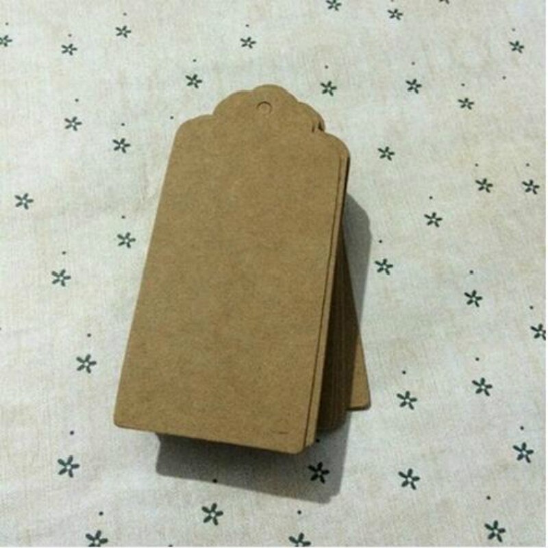 Lot de 9.5*4.5cm grandes étiquettes vintage vierges marron en papier kraft pour vêtements, accessoires de décoration, étiquette volante avec corde de chanvre, 200 pièces/lot