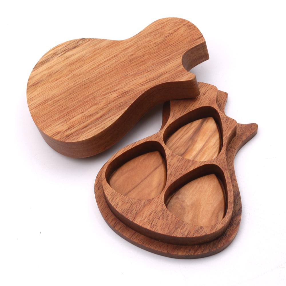 Handgemaakte Houten Gitaar Pick Doos En Picks Gitaar Plectrum Opbergdoos Gitaar Accessoires