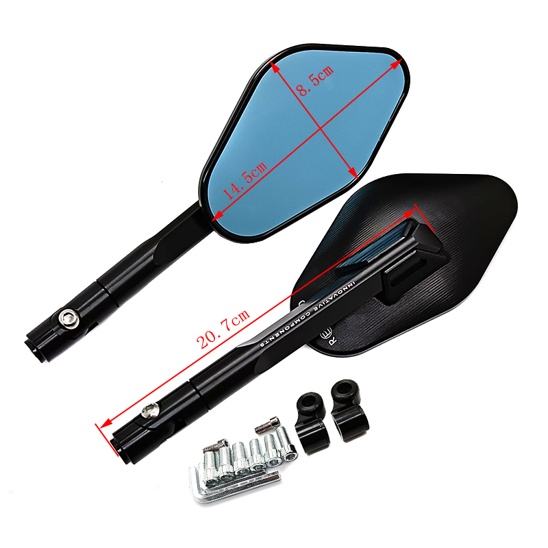 Motorfiets Achteruitkijkspiegels - Universeel 8mm 10mm - CNC Aluminium Legering - Ultra HD
