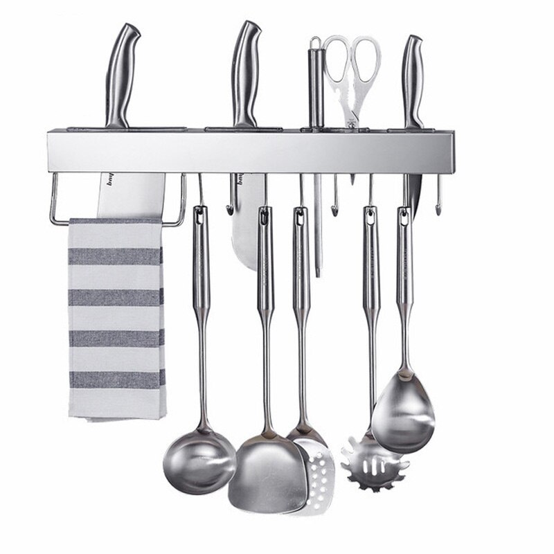 YUJIE 304 stainless steel 304 stainless steel kitchen rack,wall-mounted knife rack black JYM1033