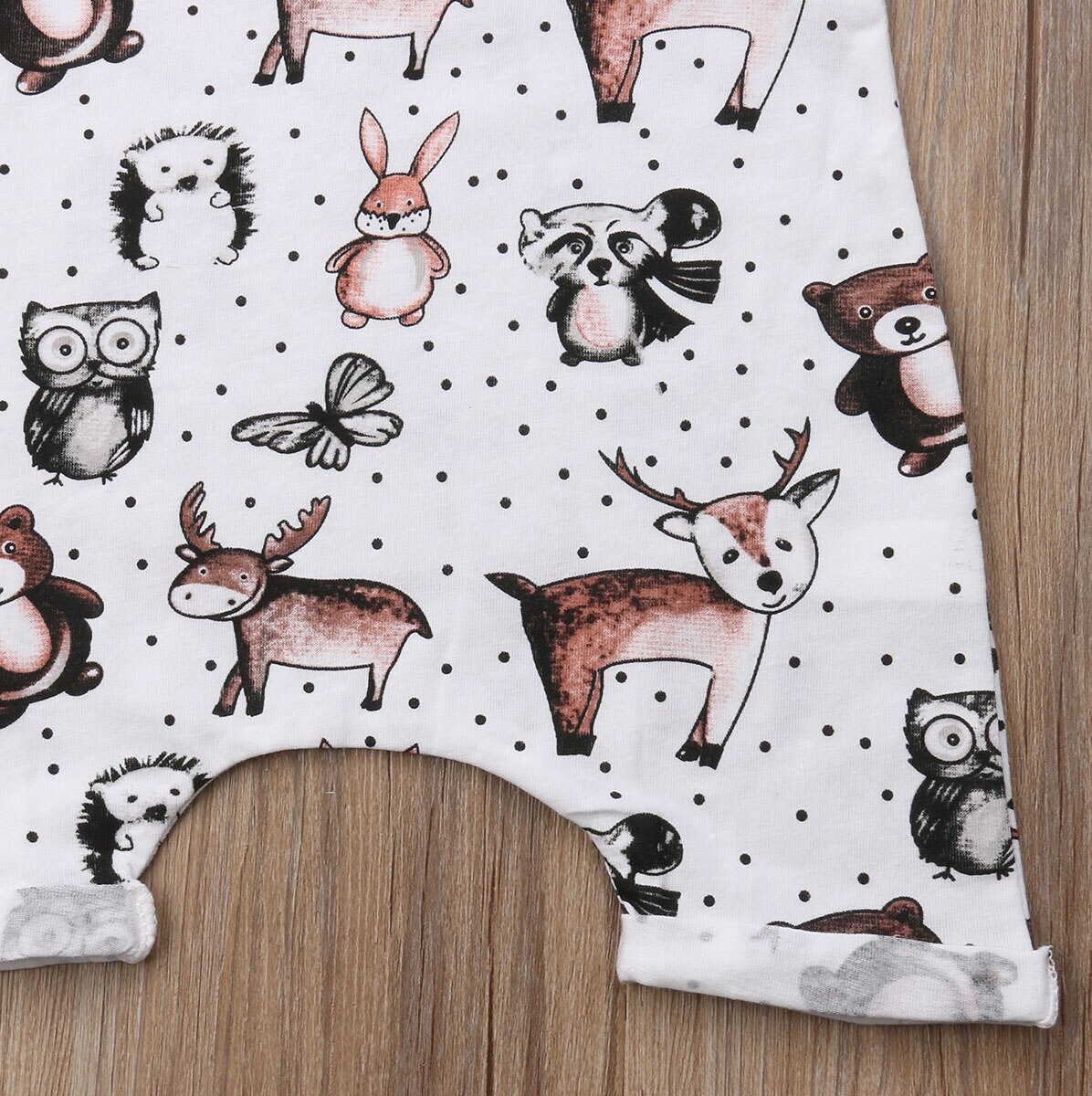 2018 di Marca nuovo animale Stampa Pagliaccetto di proprietà Del bambino Del bambino Della Ragazza del Ragazzo Vestiti Senza Maniche in Cotone Tute e Tute da Palestra Cotone Salopette Corta vestito 0- 24 m