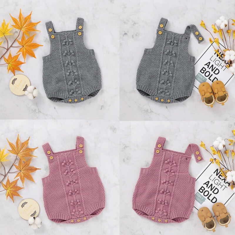 Mono sin mangas de punto con estampado Floral sólido ropa infantil de otoño para bebés niñas para niños bodis de punto