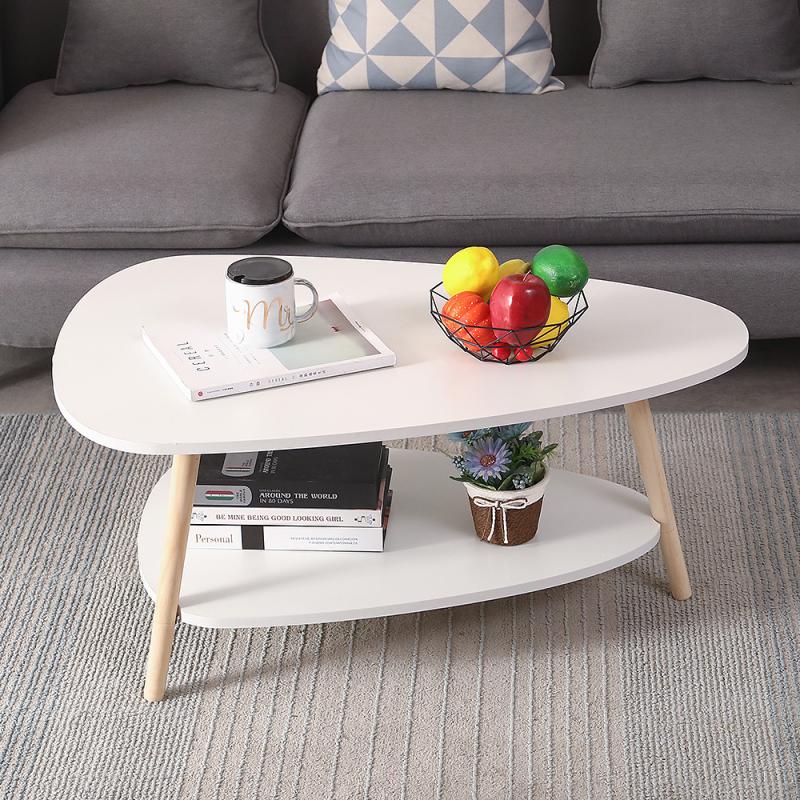 Nordic Solid Wood Living Room Sofa Side Table Small Apartment Bedroom Coffee Tables Leisure Restaurant Hotel Ellipse Table HWC