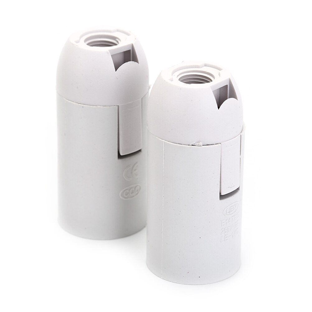 2PCS 250V 2A E14 Light Bulb Lamp Holder Holder Accessori Lamp Socket Luminaire Lampholder Flexible Lighting Accessories 56*26mm: white