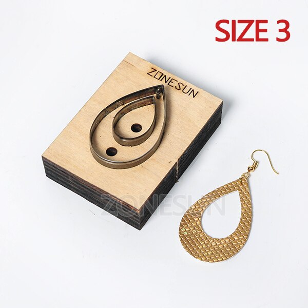 ZONESUN coupe de boucle d'oreille en cuir | Matrice de papier en forme d'art, outil de décoration en cuir pour découpe, Machine à découper, artisanat bricolage: Size 3