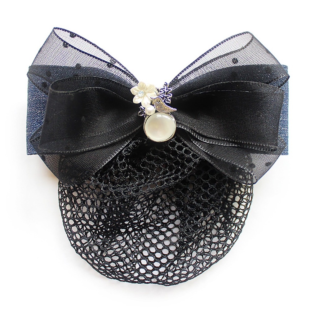 Redecilla para el pelo para baile de Ballet, moño coreano, redecilla, paquete de Scrunchie, Clip para el pelo, moño para el pelo con lazo desmontable, pasador de satén, Clip para cola de caballo: Rojo