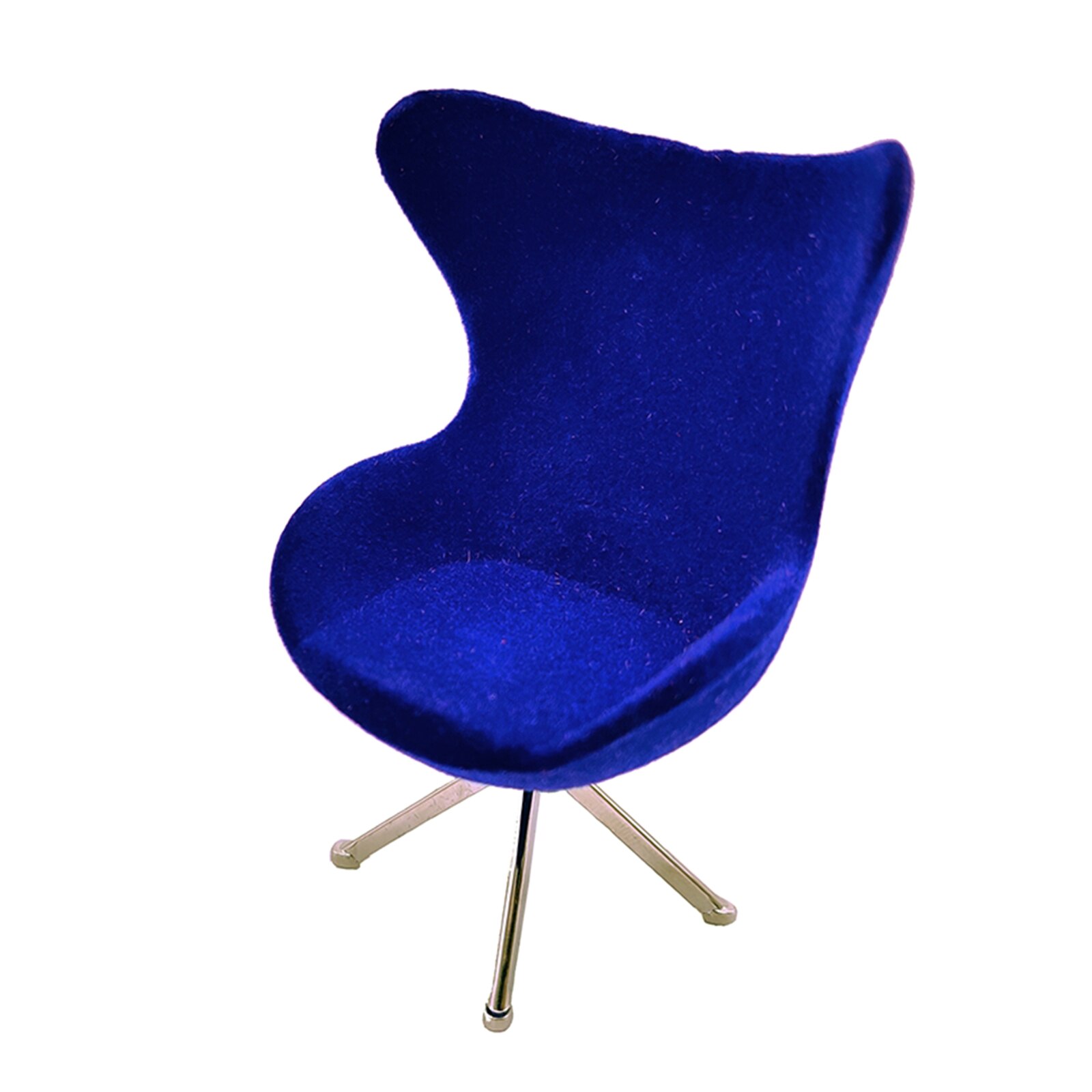 1PCS 1:12 Scale Dollhouse Mini Flocking Seat Swan Chair Living Room Garden Furniture Life Scene Pretend Play Decor