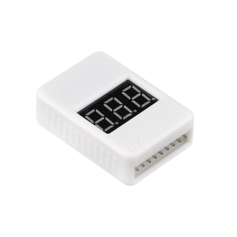 1 /2 pcs BX100 1-8S Lipo Battery Voltage Tester/ Low Voltage Buzzer Alarm/ Battery Voltage Checker with Dual Speakers: WHITE