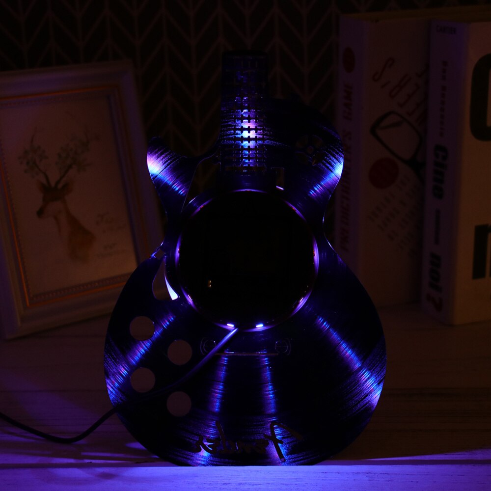 1pc Wall Clock Chic Decorative Wall Clock Vinyl Record Wall Clock Living Room Wall Hanging Clock Guitar Shape Wall Clock