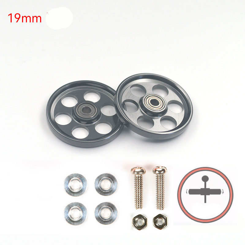 2pcs Aluminum Alloy 19mm Rollers Bearing Roller Arc Edge Guide Wheel Tamiya Mini 4WD 94996/95349/95348/15449 Self Made Parts: Champagne