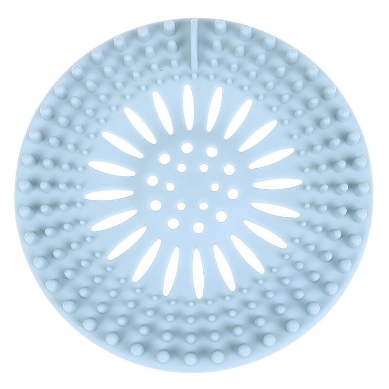 Prop gulvafløbsmåtte silikone brusebad afløbsdækser filter til filter til badeværelse og køkken: Blå