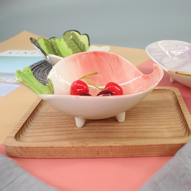 3D Kleine Leuke Groente Keramische Snack Schotel Plaat Kom Dessert Japanse Snack Fruit Slakom Sieraden Lade Decoratieve Servies