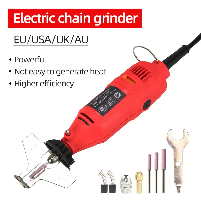 Elektrischer KettensäGen-Kettenschärfer, EU, USA, UK, AU, Schleifkette, Maschinensägekette, schnelle tragbare elektrische Handfeile