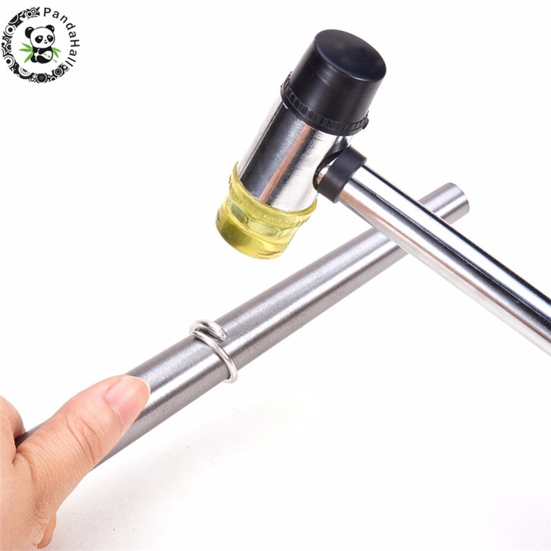 2pcs/set Jewelry Tools Iron Ring Enlarger Stick Mandrel Sizer Tools Equipment Installable Two Way Rubber Steel Handle HammersF80