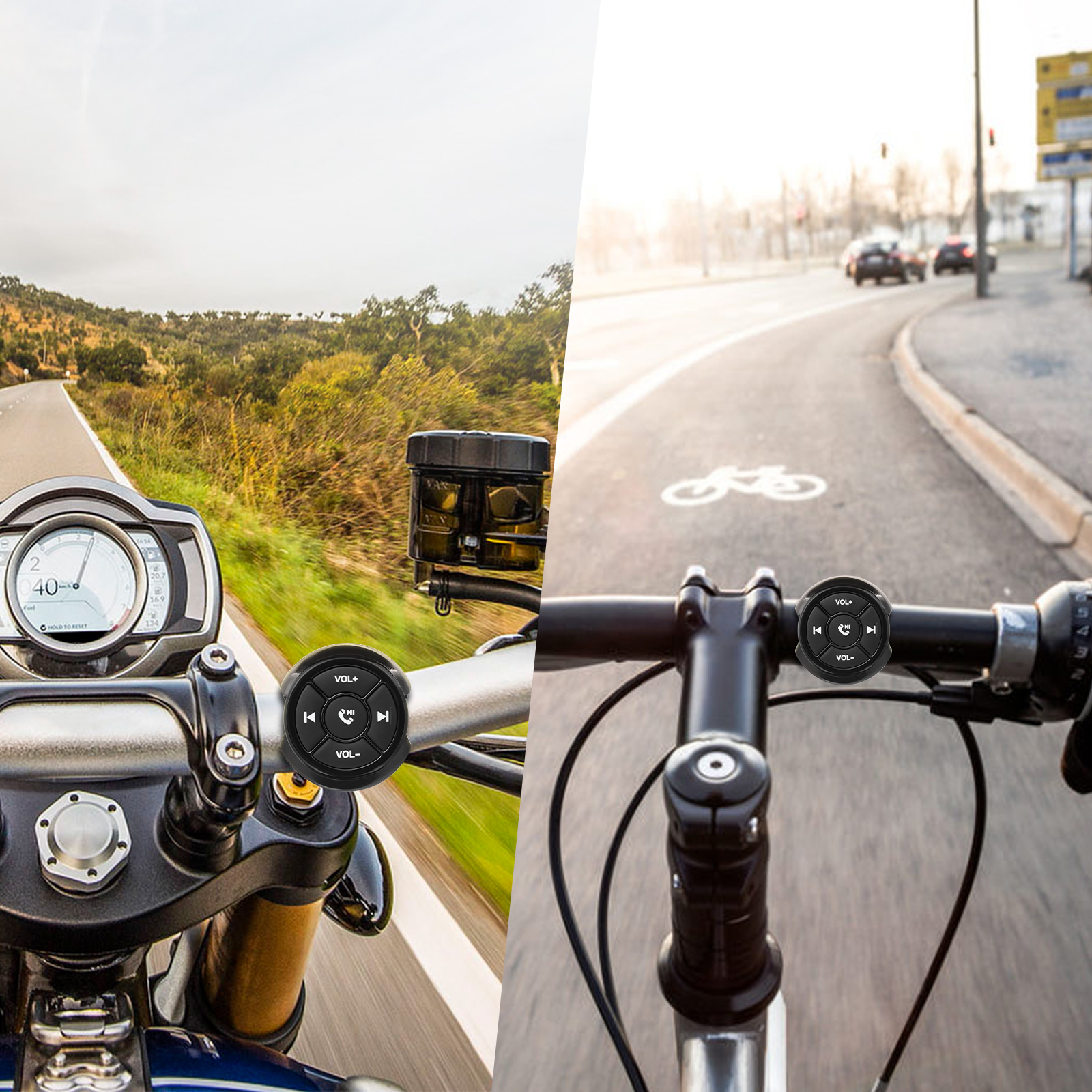 Botón multimedia inalámbrico de 5 teclas, mando a distancia para coche, motocicleta, bicicleta, volante, reproductor de música para teléfono Android IOS K0182