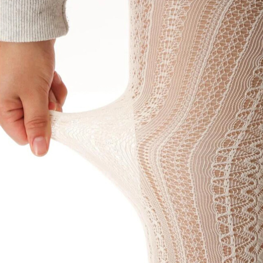 Outono feminino lolita meias de renda mulher oco para fora branco feminino meia-calça meias tatuagem padrão