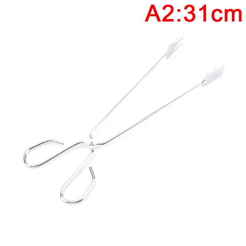 1pc Barbecue Carbon Clip Long Handle Tongs Stainless Steel Oven Charcoal: SYFHG602-A2