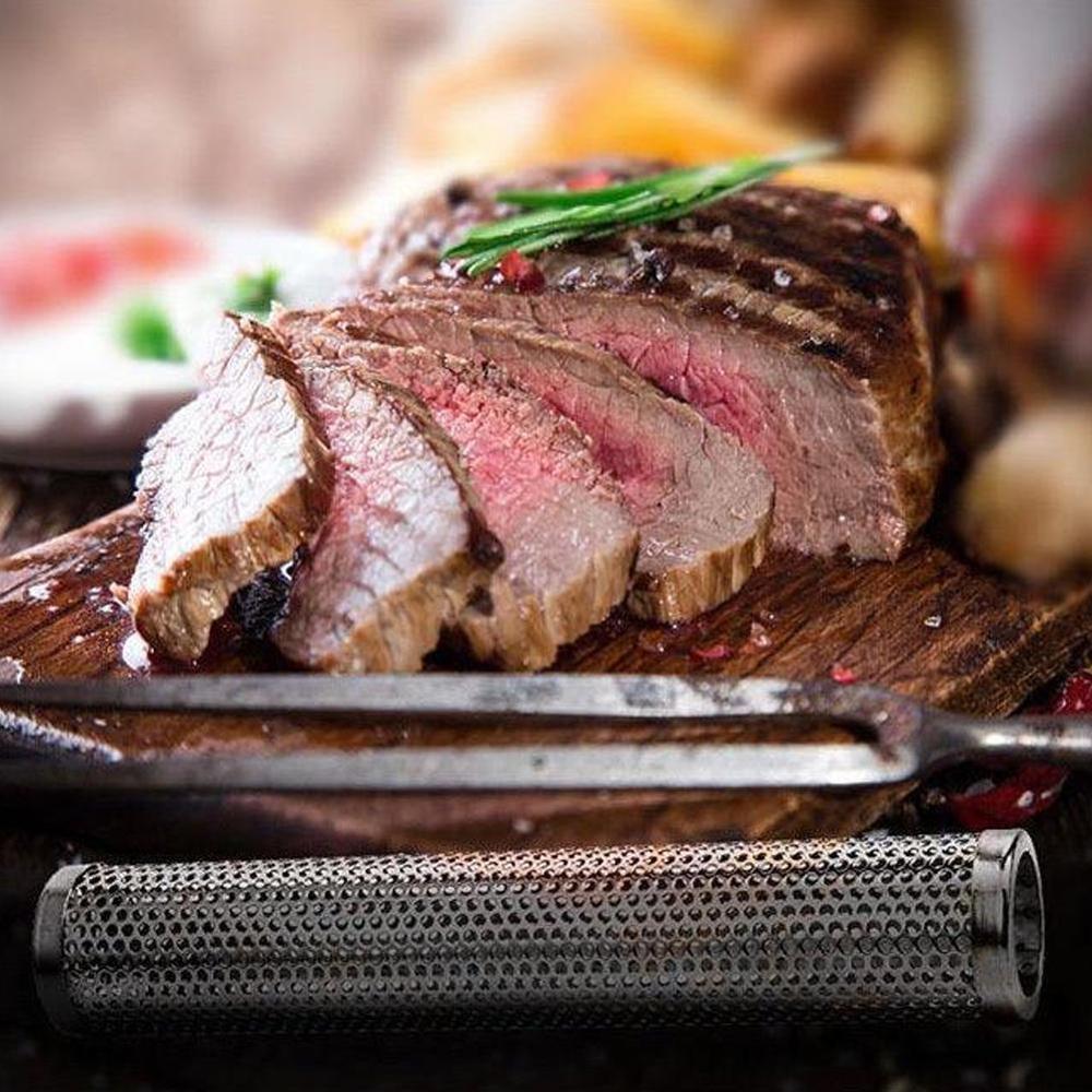 Fyrkantig rund bbq grill kallrökning mesh rör rök rökare rostfri generator pellet  s4 z 5