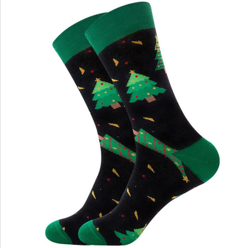 1 paar herren socken Baumwolle socken weihnachten und männer herbst Winter neue jahr Weihnachten baum schnee elch socken froh Mitte socken: 6
