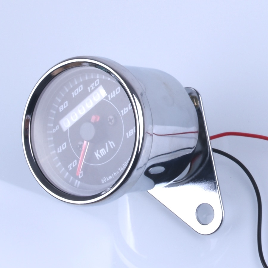 Universal Motorcycle Speedometer Meter Double Color LED Light Odometer speed meter gauge Miles For Motorcycle ~