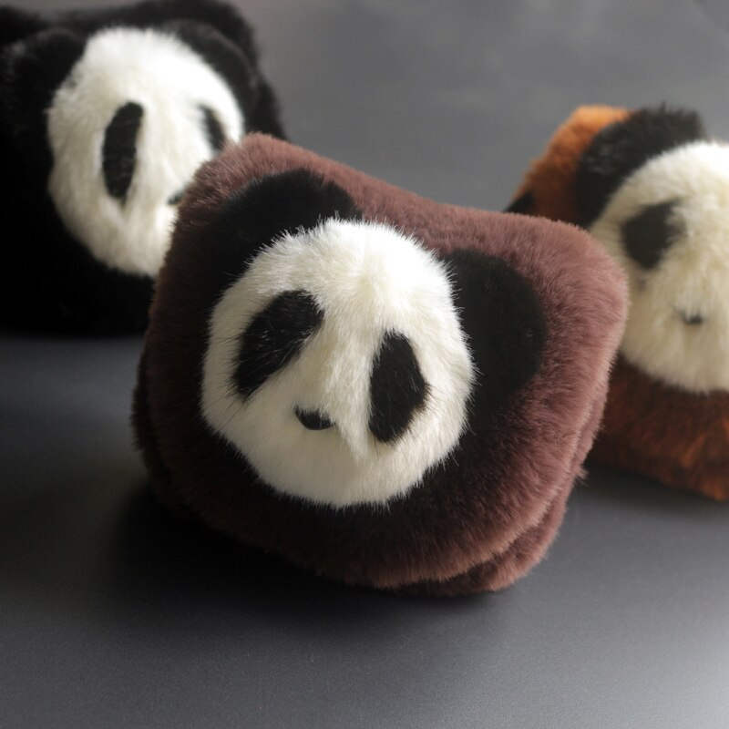 Children's Mini Cartoon Panda Crossbody Bag Girls Cute Plush Panda Coin Purse Shoulder Bag For Children Kid Plush Bag