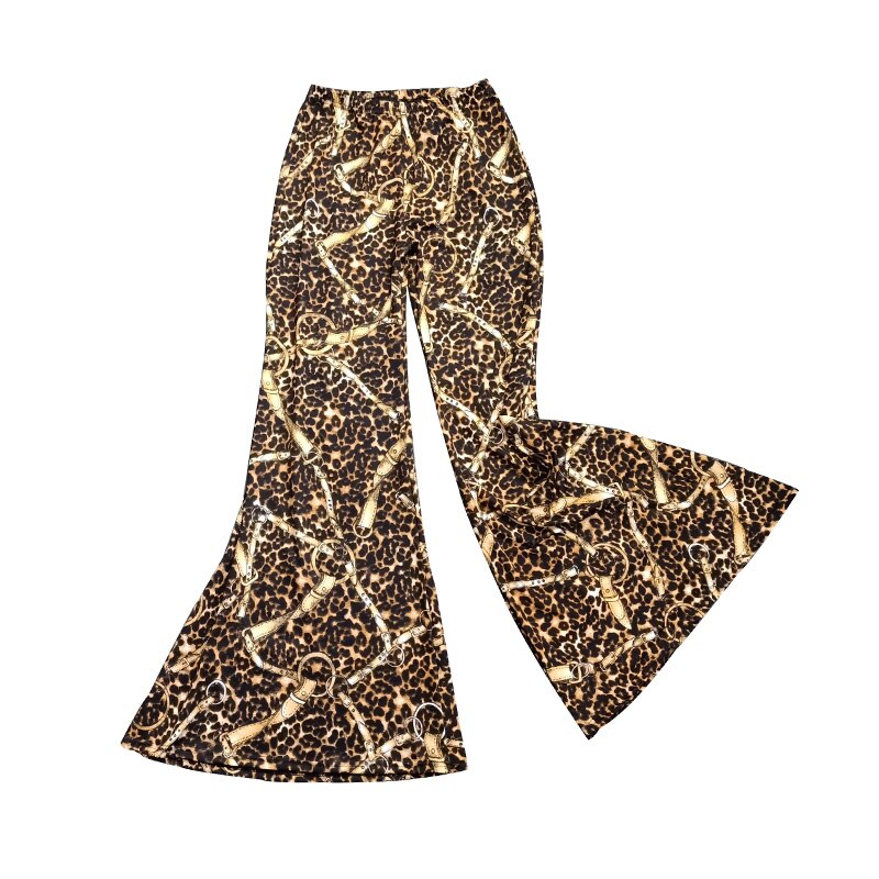 Pantalones de baile latino sueltos de leopardo para mujer, pantalones modernos para ejercicio de Danza Latina, pantalones profesionales a la , cómodos: Amarillo / XL