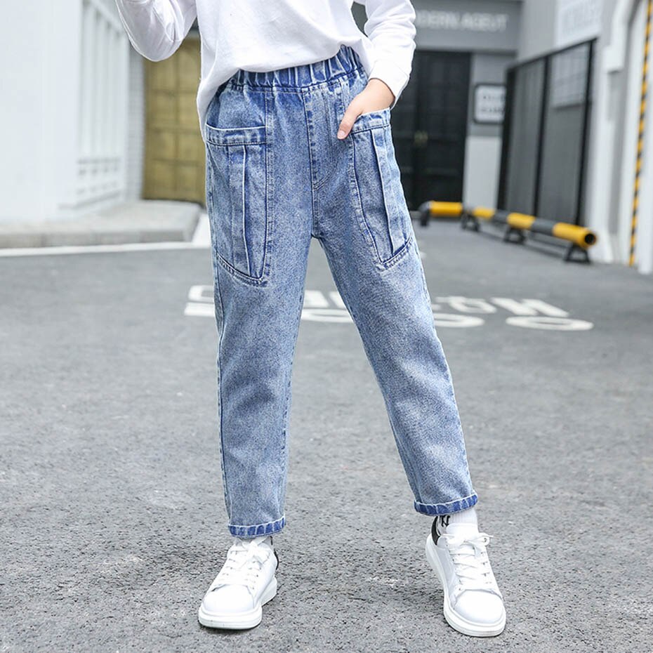 Jean pour fille couleur unie fille jean enfants printemps automne jean enfants Style décontracté vêtements pour enfants 6 8 10 12 14