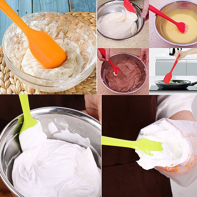 6-Kleur Food-Grade 27*5 Cm Koken Siliconen Spatel Buttercream Non-stick Cookie Pastry Mengen batter Schraper Bakken Tools